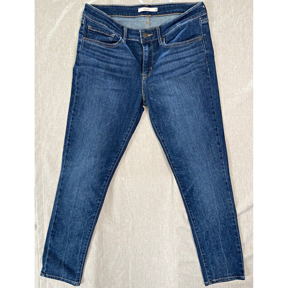 Levi’s 711 Skinny Jeans Womens 30 Medium Wash Blue Stretch Mid Rise Denim